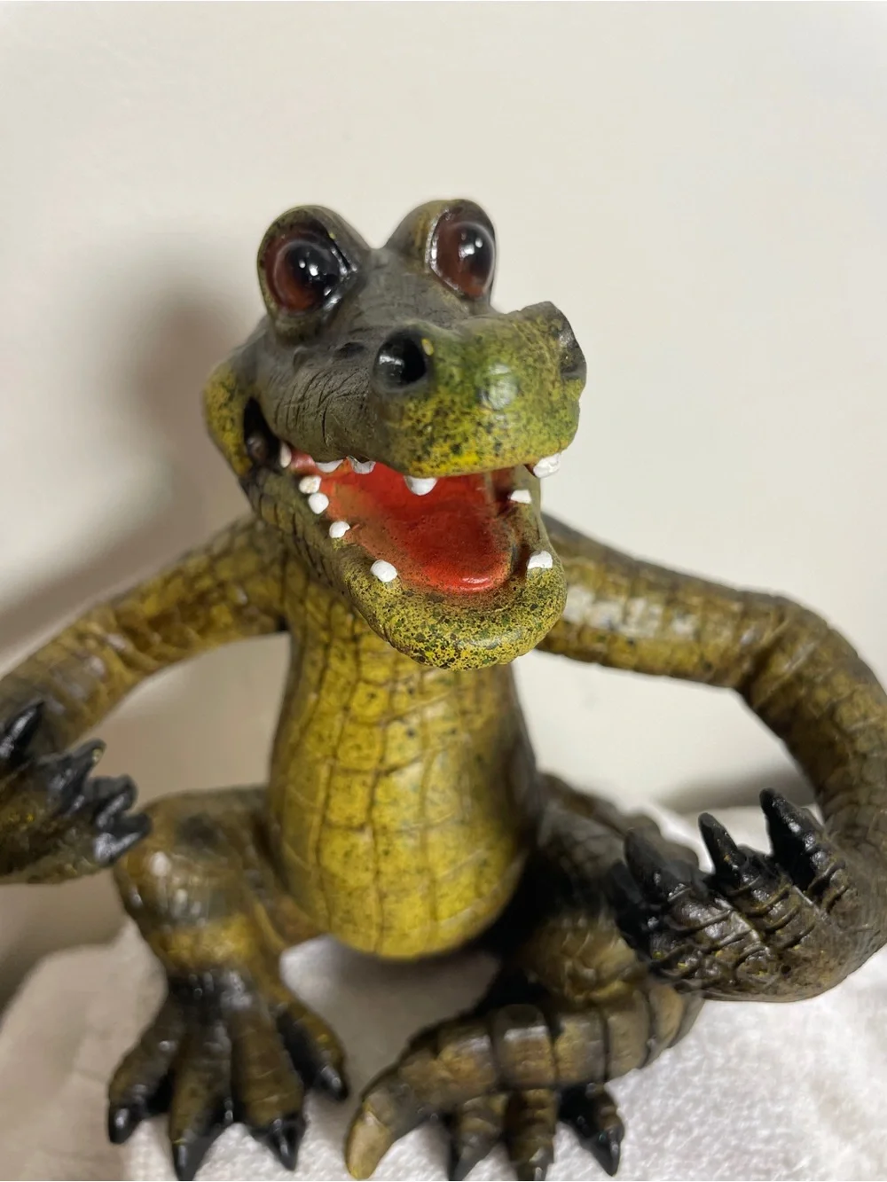 Vintage Cast Resin Alligator Crocodile Figurine Whimsical Reptile Decor 6.5